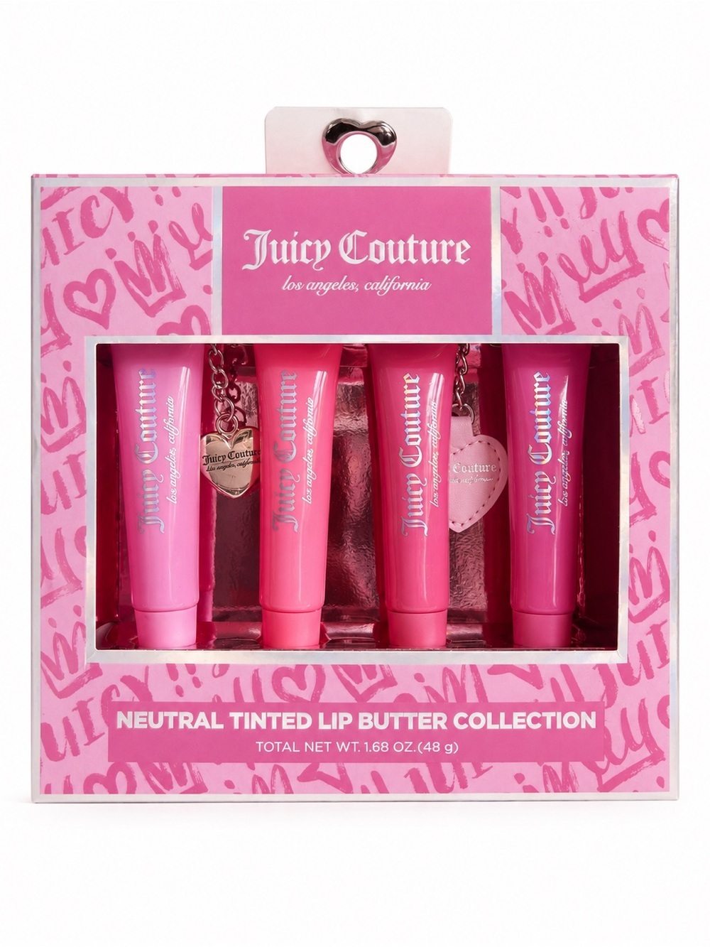 Juicy Couture Neutral Tinted Lip Butter Collection 4 Pc Gift Set NWT Charms